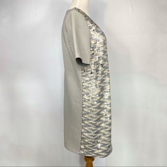 NEW GIANNI BINI Razzle Dazzle Metallic Sequins Cocktail Party Mini Shift Dress - Picture 3 of 8